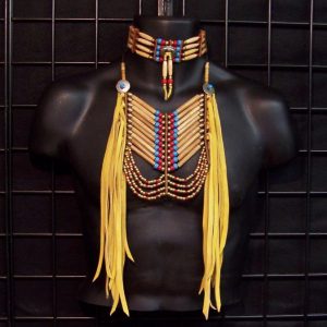Native American Style Women’s Breastplate with Mother of Pearl Disc