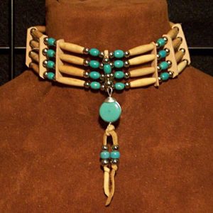 Bone and Turquoise Choker