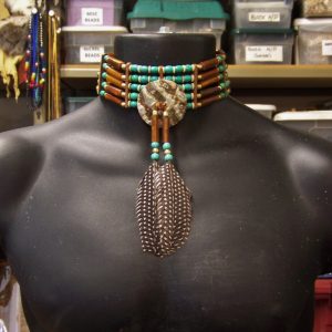 Turquoise & Bone Choker