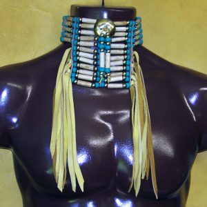 Fringed Antiqued Bone Choker