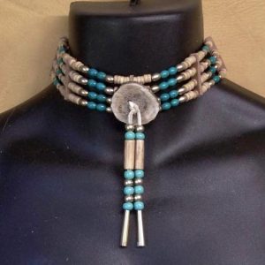 Genuine Turquoise & Bone Choker
