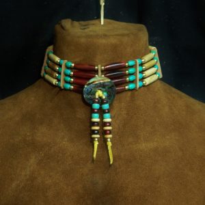 Turquoise , Bone & Horn Choker