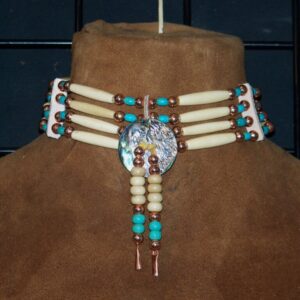 TURQUOISE & BONE CHOKER