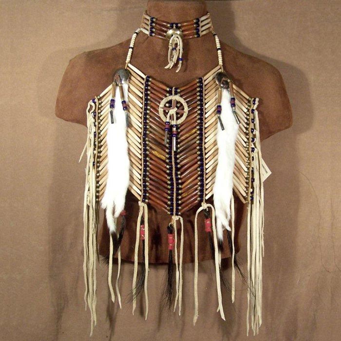 Native American Medicine Wheel Breastplate & Matching Choker Set