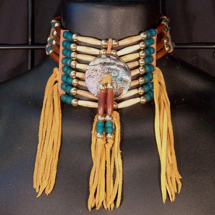 Native American Style Bone Choker Necklace #2 