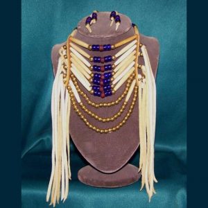 Antiqued Bone & Brass Loop Necklace