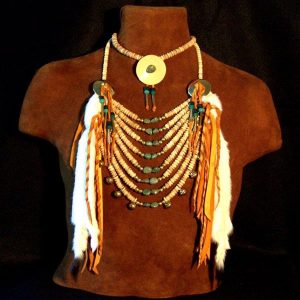 Native American Bone & Turquoise Loop Necklace and Choker Set