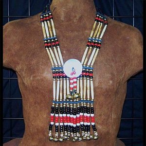 Native American Womens Breastplate with Mother of Pearl Disc